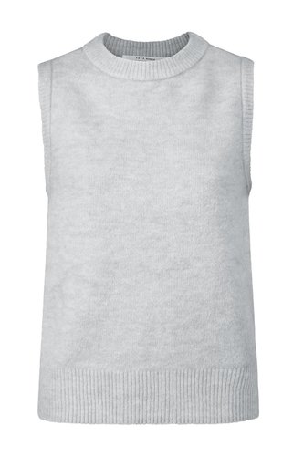 Yaya Short sleeveless sweater soft grey melange