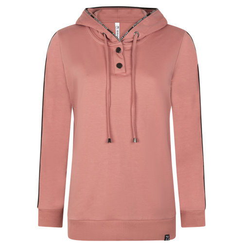 Zoso Foley Sporty hoody with piping winter rose