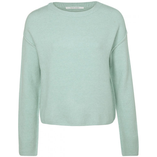 Yaya Cropped sweater with raw edges at armhole seams sky gray blue